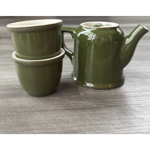 Hall Vintage Washington Individual Coffee Pot Lid Mug Set Forest Green - Picture 2 of 7